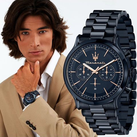 ▼原廠公司貨▼MASERATI 瑪莎拉蒂 Epoca 超跑綻藍計時手錶-40mm R8873618032