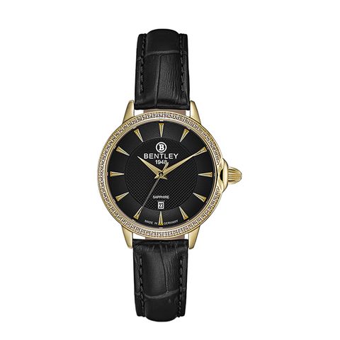 【BENTLEY賓利】 Aurora系列 時尚手錶 (黑面/金 BL1827-101LKBB)
