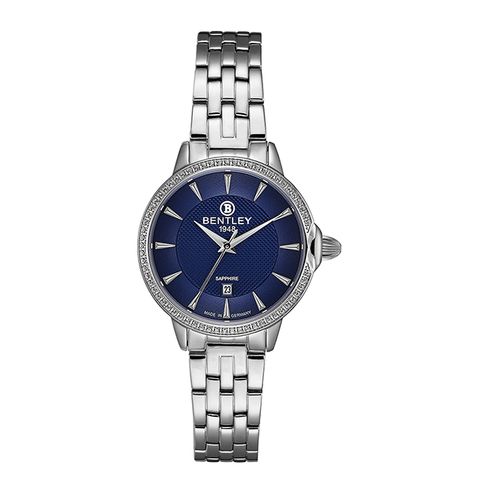 【BENTLEY賓利】 Aurora系列 時尚手錶 (藍面/銀 BL1827-101LWNI)