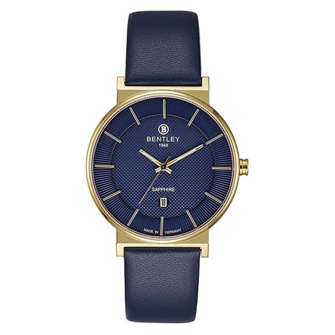 【BENTLEY賓利】Gentle Glamour系列 簡約手錶 (藍/金 BL1855-10MKNN)