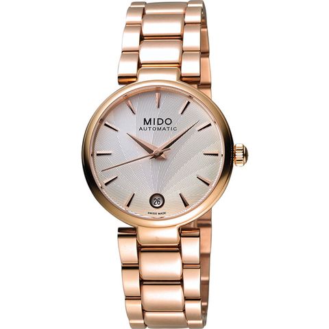 母親感恩月▼再送好禮MIDO 美度 Baroncelli 永恆優雅機械女錶-玫瑰金/33mm M0222073303110