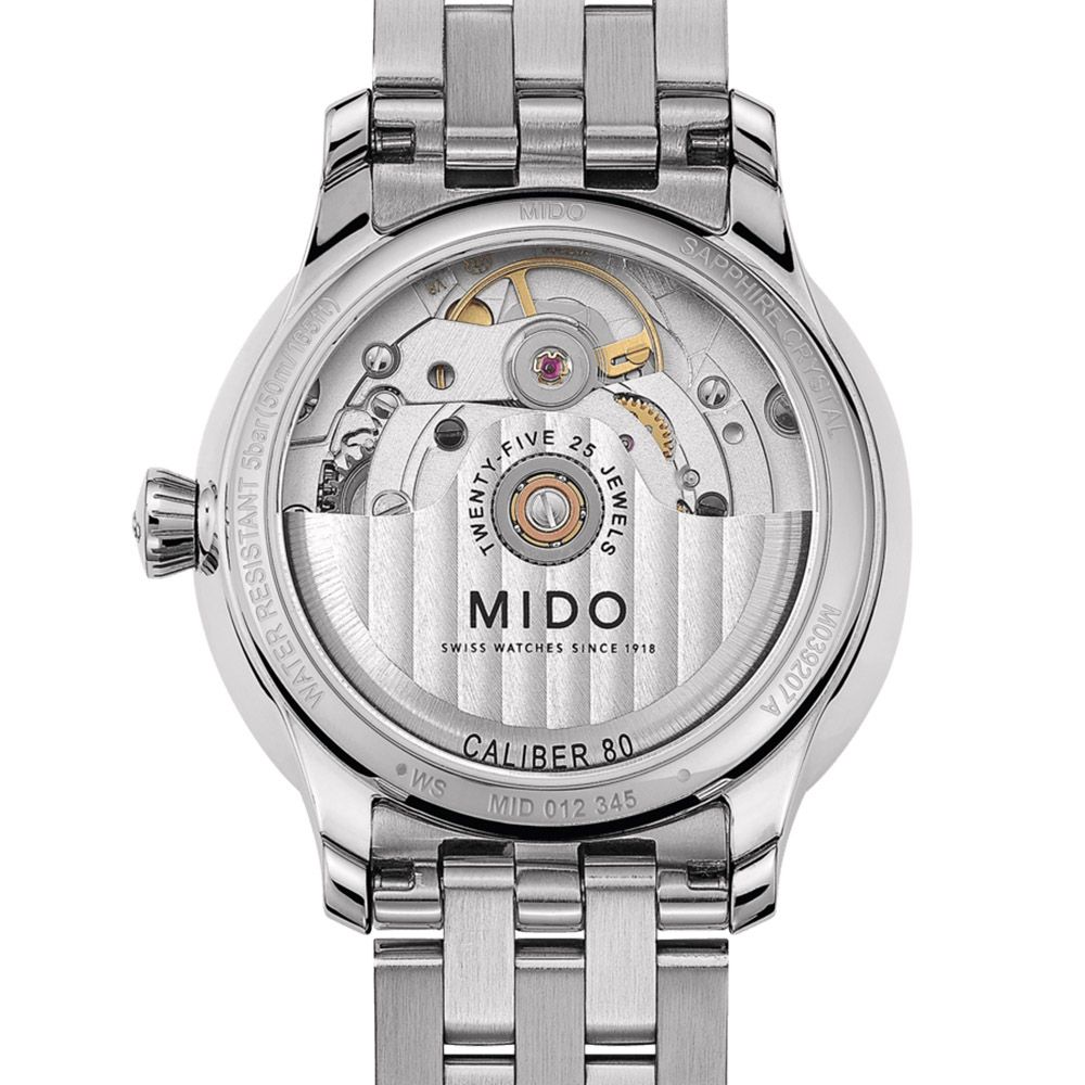 MIDO 美度 Baroncelli Lady Day夜空藍珍珠貝機械錶 女錶-M0392071110601/33mm