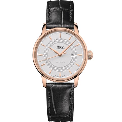 MIDO 美度 Baroncelli Signature 永恆系列經典女錶(M0372073603101)玫瑰金色/30mm