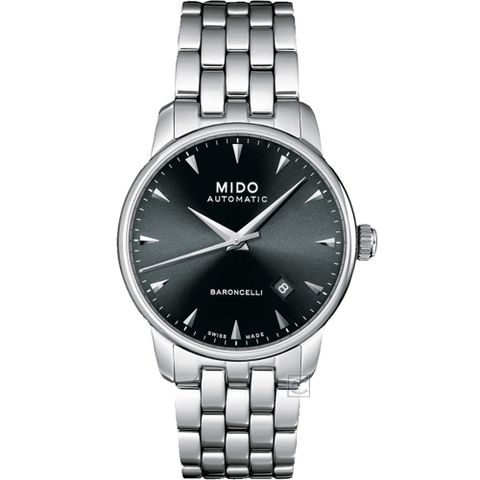 MIDO 美度 官方授權經銷商 Baroncelli 經典機械錶-M86004181/黑38mm