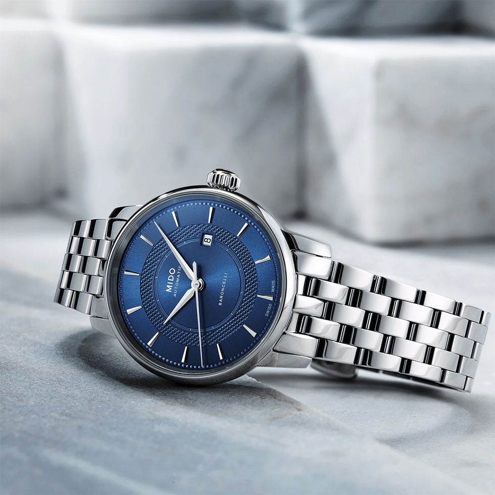 MIDO 美度 Baroncelli 永恆系列 午夜藍 機械女錶-30mm M0372071104101