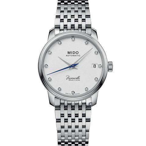 MIDO 美度 官方授權經銷商 Baroncelli Heritage 白月光機械女錶-M0272071101600