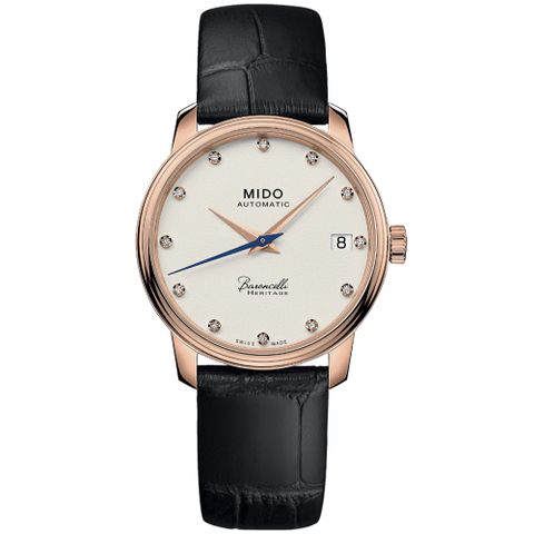 MIDO 美度 BARONCELLI 永恆系列 典雅玫瑰金機械腕錶 禮物推薦 送禮首選 33mm / M0272073626600