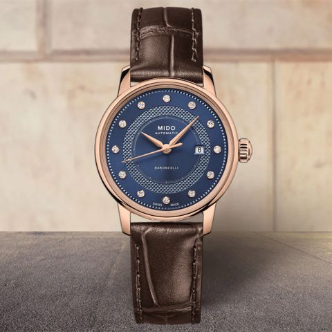 母親感恩月▼再送好禮MIDO 美度 官方授權M1 Baroncelli 永恆系列 鑽石機械女錶-30mm M037.207.36.046.01