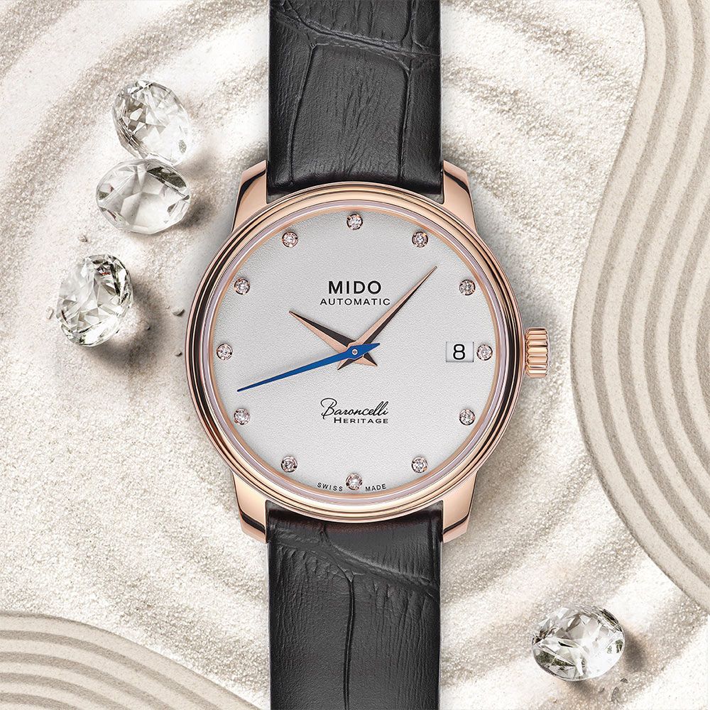 MIDO 美度 官方授權 Baroncelli 永恆系列 鑽石機械女錶-33mm M0272073626600