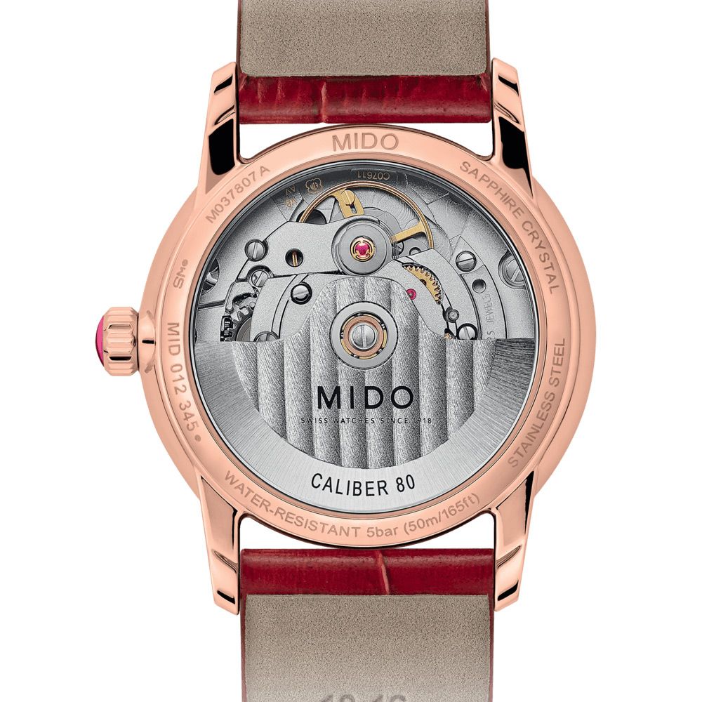 M037807AMID 012 345MIDOMIDO WATCHES  18SAPPHIRE CRYSTALCALIBER 80WATERRESISTANT 5bar (50m/165ft)STAINLESS STEEL