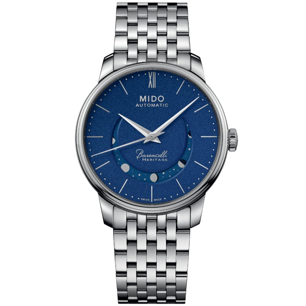 MIDO 美度 BARONCELLI 永恆系列 微笑月相機械腕錶 雙11 特惠 39mm / M0274071104000