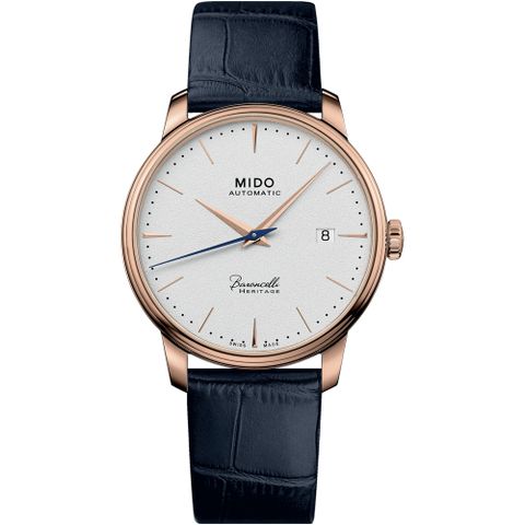 MIDO 美度 Baroncelli 簡約超薄機械腕錶-白x黑39.5mm/ M0274073626100