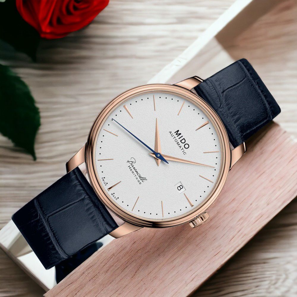 MIDO 美度 Baroncelli 簡約超薄機械腕錶-白x黑39.5mm/ M0274073626100