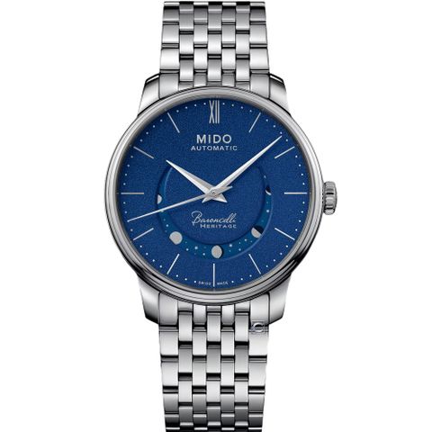 MIDO 美度 Baroncelli 微笑月相 機械錶-M0274071104000