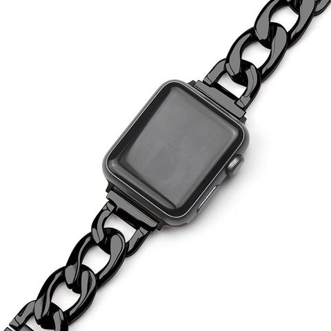 【原廠代用】Apple Watch金屬單排鍊錶帶(黑色)