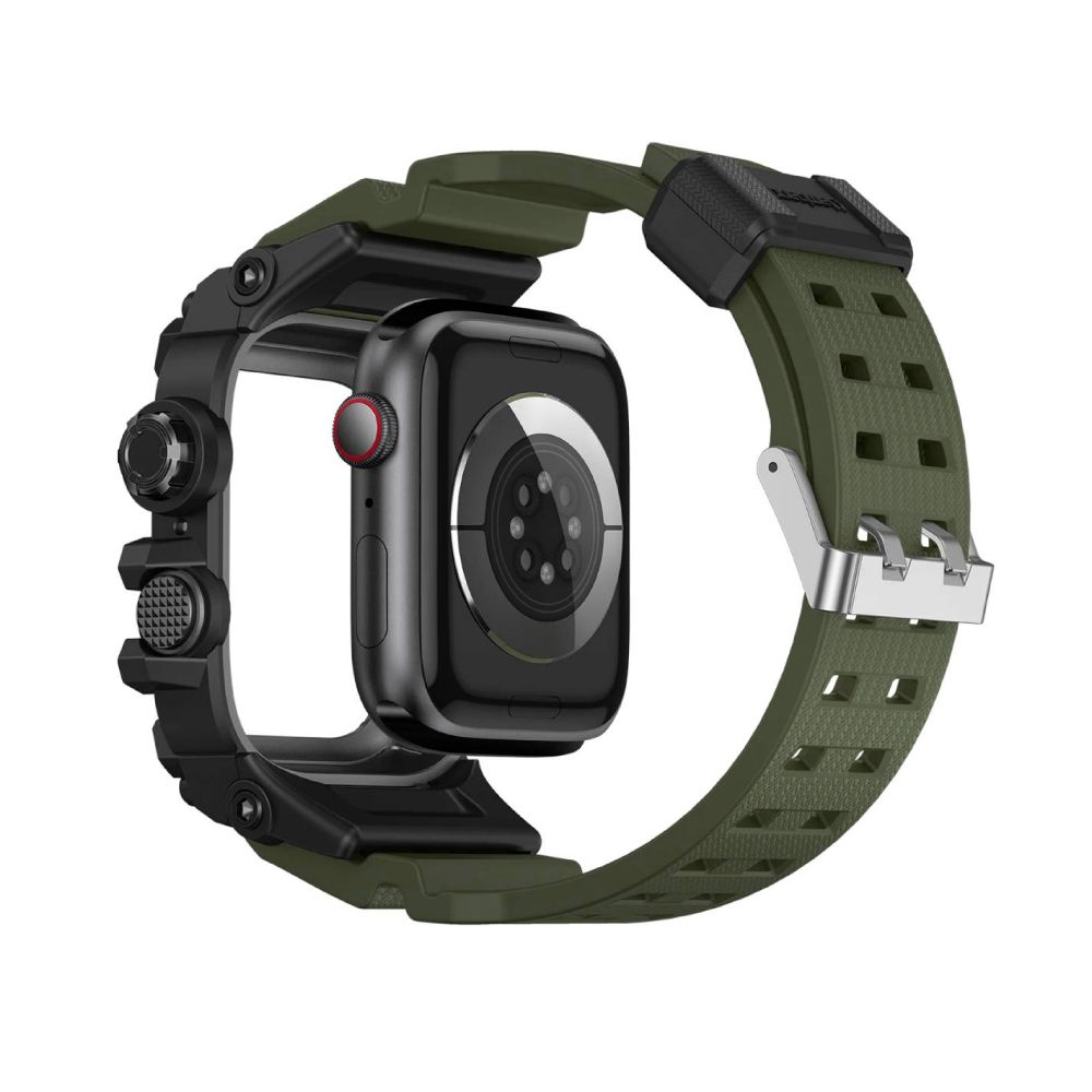 Amband  / 45mm / Apple Watch 專用保護殼帶 軍規級 TPU錶帶 軍綠色M3-CASE-BAND-45-GREEN