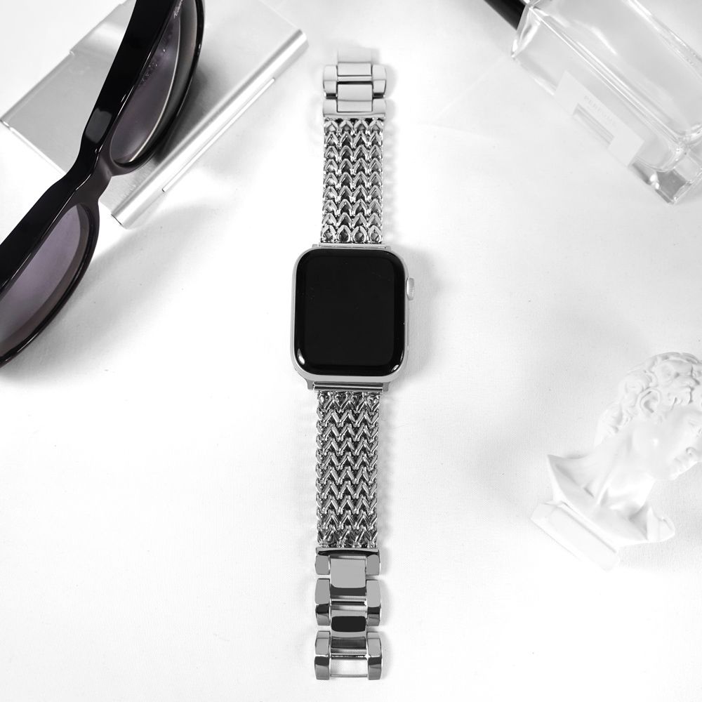 Apple 蘋果 Watchband  Watch 全系列通用錶帶 手錶替用錶帶 折疊扣不鏽鋼錶帶 玫瑰金/金/黑/銀