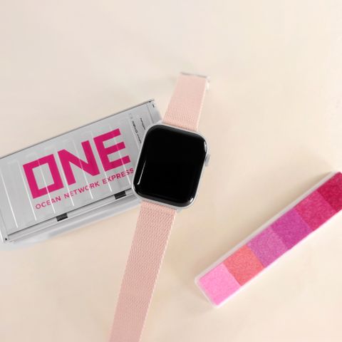 Apple Watch 全系列通用錶帶 蘋果手錶替用錶帶 磁吸彎折扣 編織尼龍錶帶 粉色 #858-419-PK
