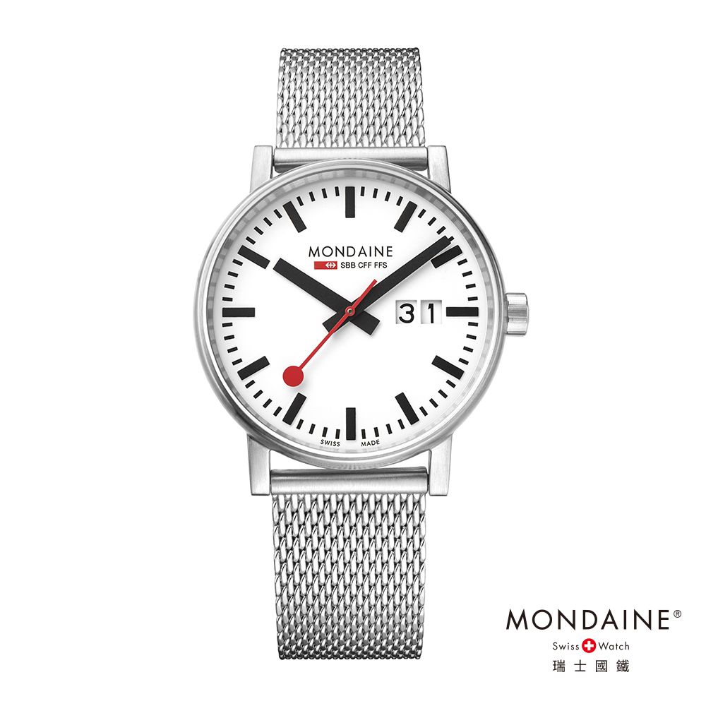 Mondaine 瑞士國鐵  evo2時光走廊腕錶-40mm/米蘭鋼鏈 (40210SM)