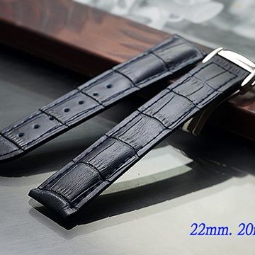 全新高級按壓式摺疊扣錶帶深藍色 ( OMEGA 及各式錶款代用 22mm . 20mm )