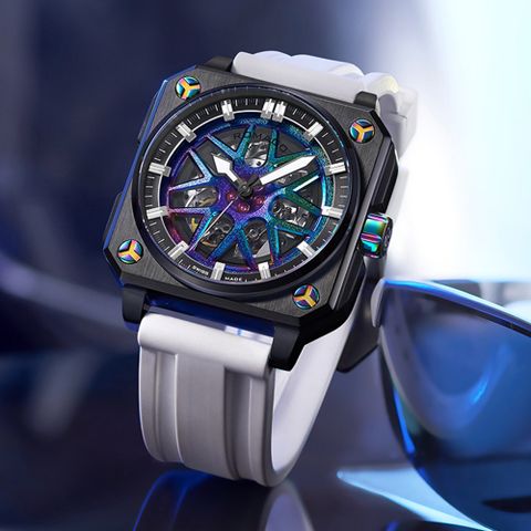 【ROMAGO 雷米格】極速系列 WANgT RM105-SP 限量 贈真皮錶帶 碳纖維 鏤空 機械錶 跑車 造型 八角