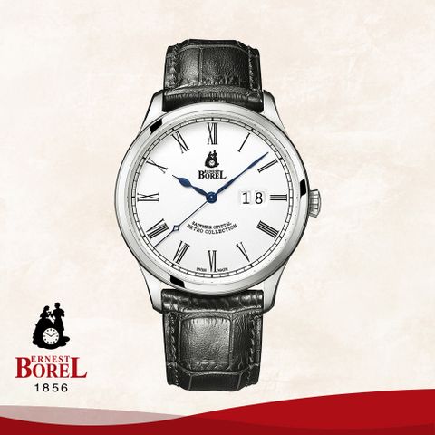 Ernest Borel 依波路 【瑞士表】復古系列 機械男士腕錶 42mm (GS8680T6-48551BK)