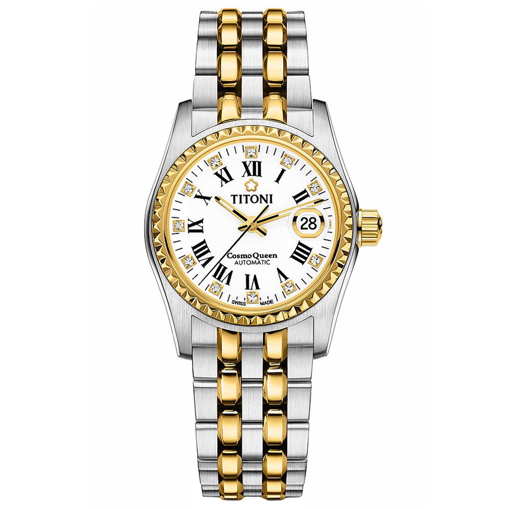 TITONI 梅花錶 宇宙系列 鋯石時標 機械腕錶 618 年中慶 禮物 27mm / 729G-306