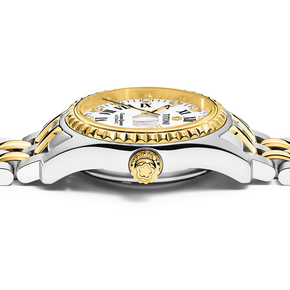 TITONI 梅花錶 宇宙系列 鋯石時標 機械腕錶 618 年中慶 禮物 27mm / 729G-306