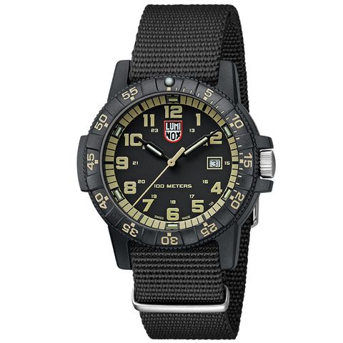 總代理兩年保固LUMINOX 雷明時SEA TURTLE 0320海龜系列腕錶-卡其/44mm