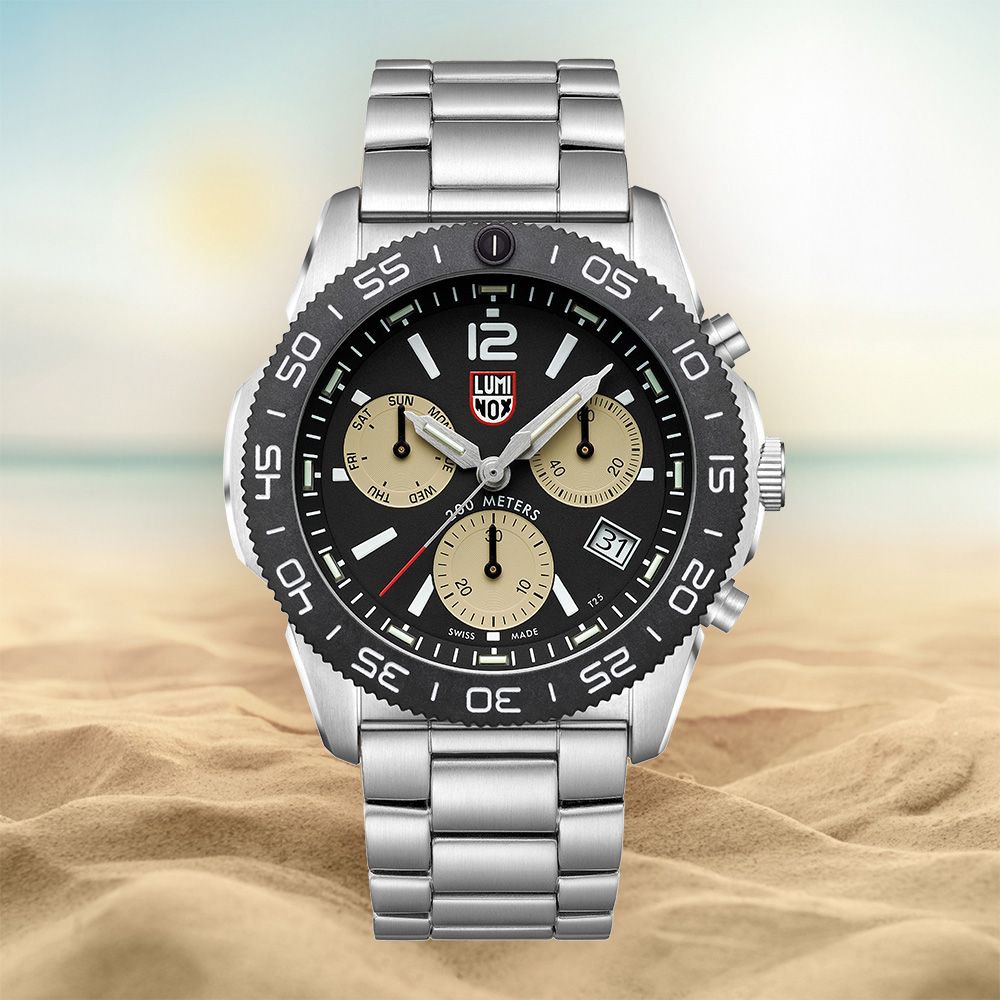 LUMINOX 雷明時 Pacific Diver Chrono太平洋潛行者雙曆計時腕錶沙色 (3150M)