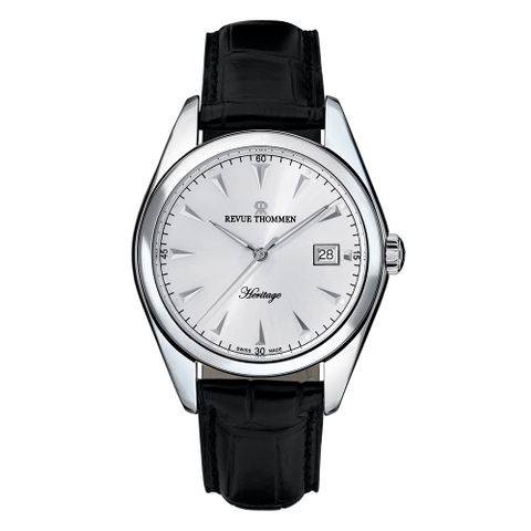 REVUE THOMMEN 梭曼錶 Heritage系列 自動機械腕錶 銀面x皮帶/41mm (21010.2532)