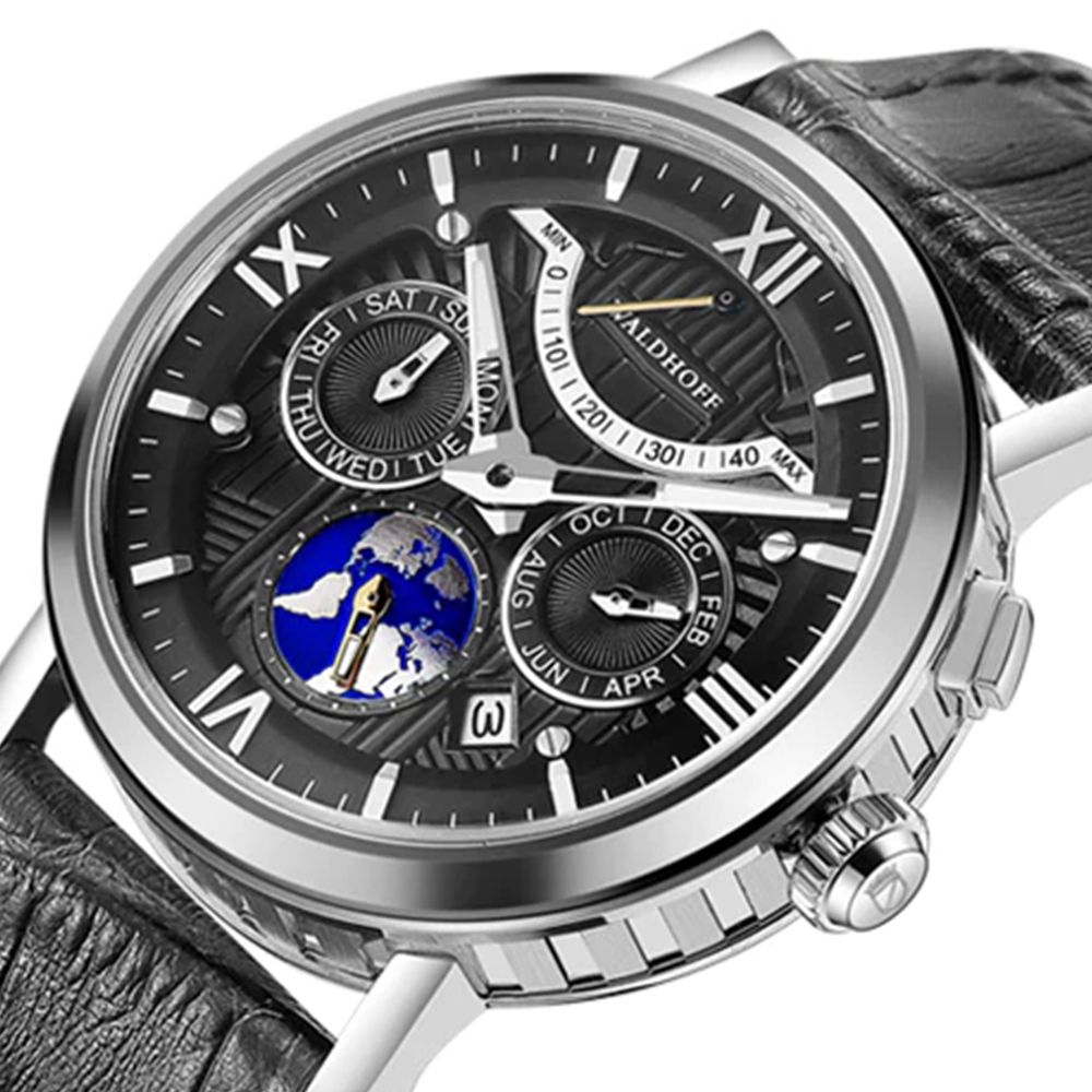 WALDHOFF 沃德弗 【德國】MW-16-B 寰宇多動能曜石黑 Multimatic II Obsidian Black 41mm 自動上鍊男/女錶
