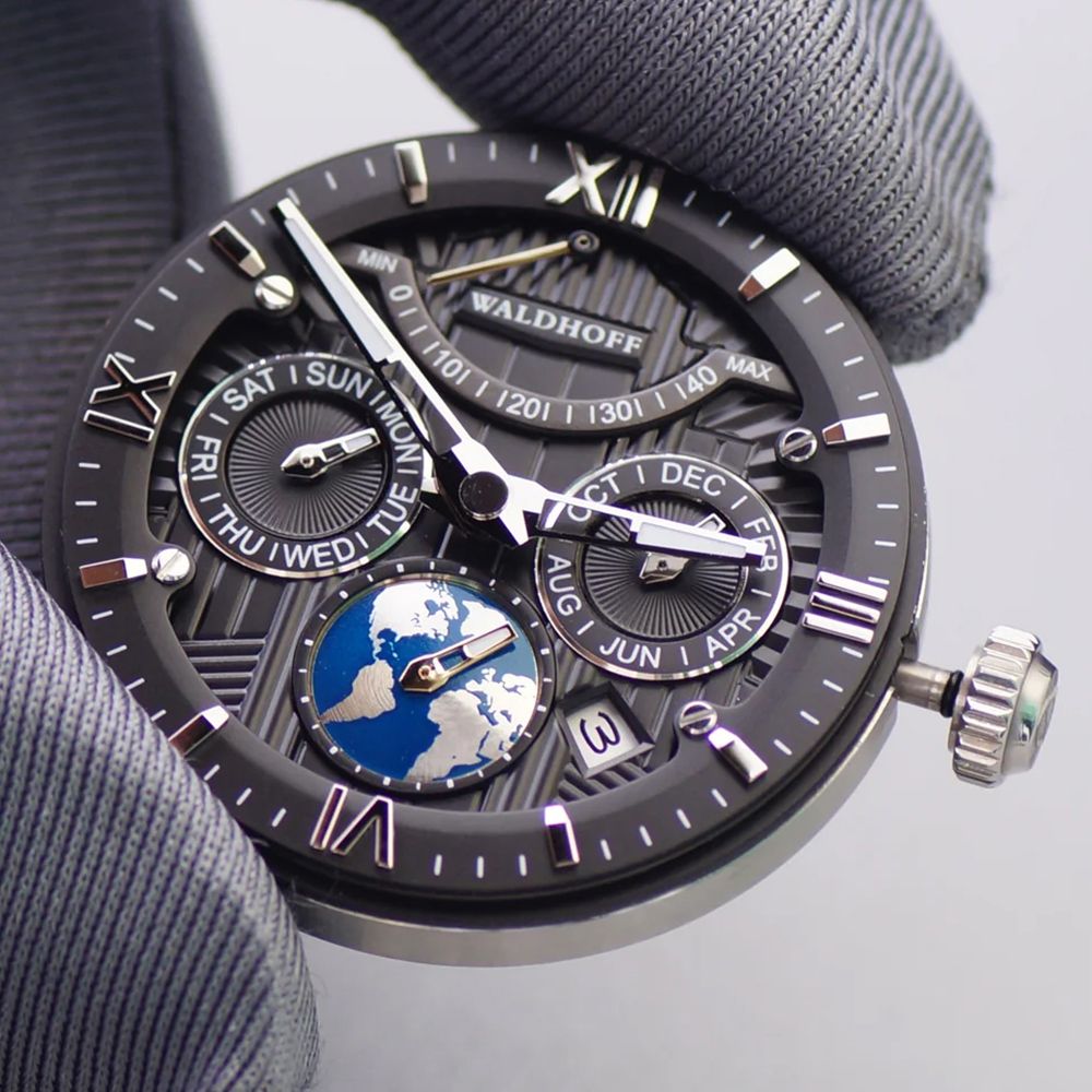 WALDHOFF 沃德弗 【德國】MW-16-B 寰宇多動能曜石黑 Multimatic II Obsidian Black 41mm 自動上鍊男/女錶