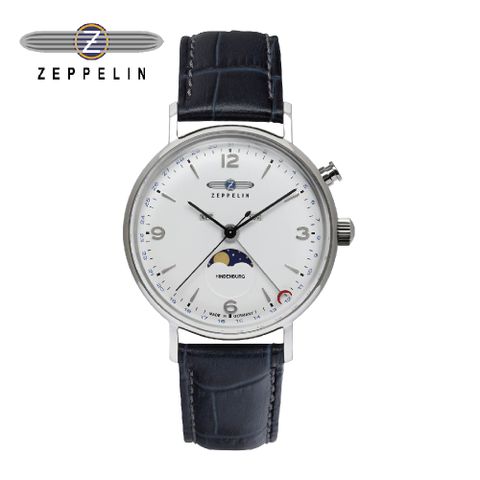 【齊柏林飛船錶 Zeppelin】80761 多功能白盤月相石英錶 41mm 男/女錶