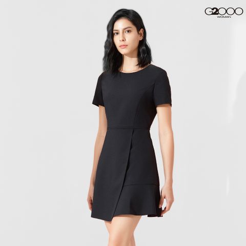 G2000時尚簡約優雅平織洋裝-黑色