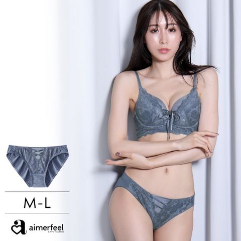 aimerfeel-緞帶俏麗三角褲-藍灰色/珍珠藍-1700321-SB