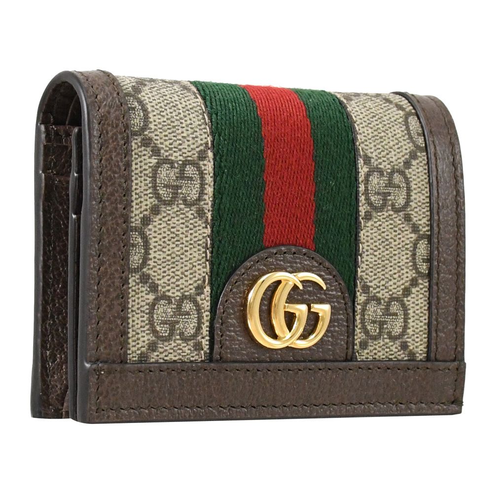 GUCCI 735574 Ophidia GG經典印花織帶扣式零錢短夾.咖- PChome 24h購物