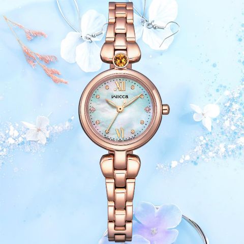CITIZEN星辰 Wicca 星飾系列 台灣限定 太陽能 羅馬晶耀腕錶 23.5mm / KP5-662-13