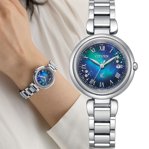 CITIZEN 星辰 xC系列 千彩之海  光動能 鈦金屬 電波女錶-ES9460-61L