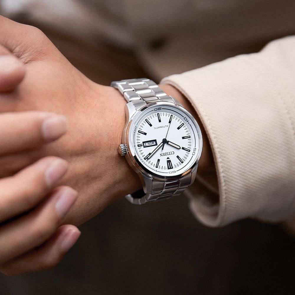 CITIZEN 星辰 Mechanical 日期顯示 經典機械腕錶 畢業禮物 送禮 推薦 NH8400-87A