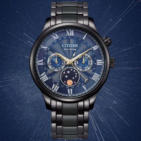 CITIZEN 星辰 GENTS 亞洲限定 光動能月相腕錶 禮物推薦 送禮首選 AP1055-87L