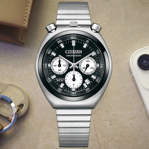 CITIZEN 星辰 Chronograph 牛頭錶 熊貓計時腕錶 禮物推薦 送禮首選 AN3660-81E