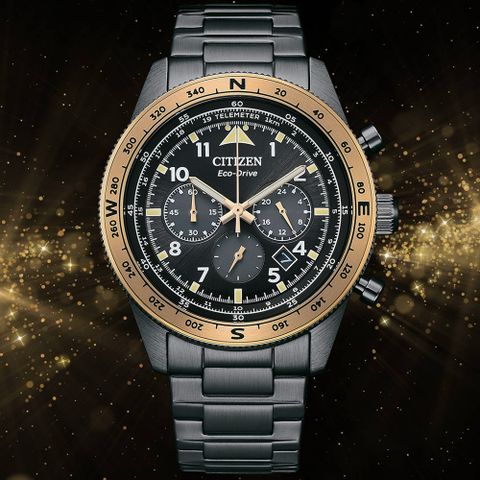 CITIZEN星辰 Chronograph系列 光動能 時尚計時腕錶 43mm/CA4556-89E