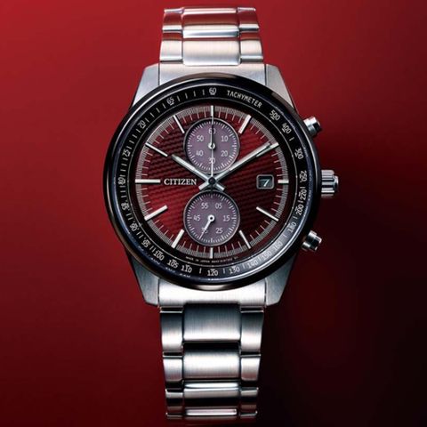 CITIZEN星辰 GENTS系列【東京．紅】光動能雙眼計時腕錶 41mm/CA7034-96W