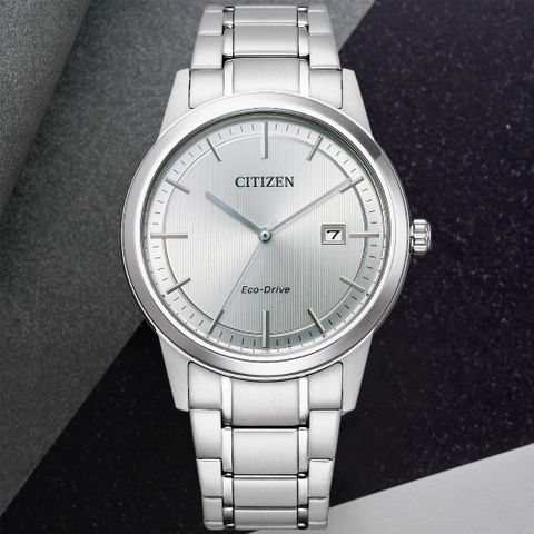 CITIZEN 星辰 PAIR 光動能簡約腕錶-銀 禮物推薦 送禮首選 AW1231-66A