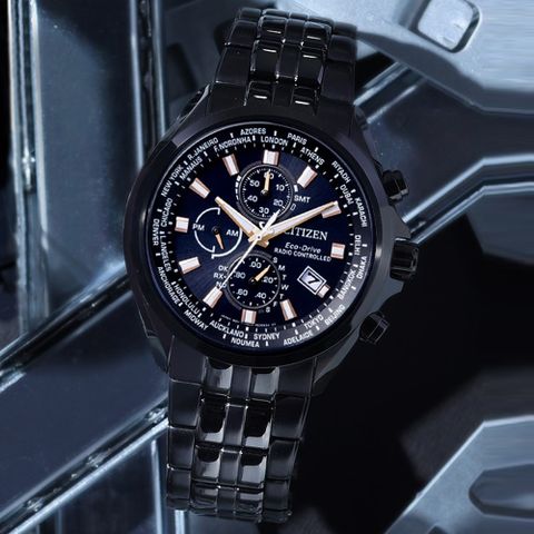 CITIZEN星辰 GENTS系列 光動能電波三眼計時腕錶 44mm/AT8205-83L
