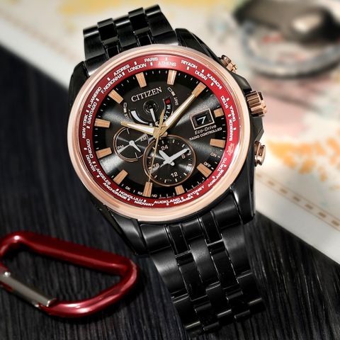 CITIZEN星辰 GENTS系列 光動能電波三眼腕錶 44mm/AT9124-88E