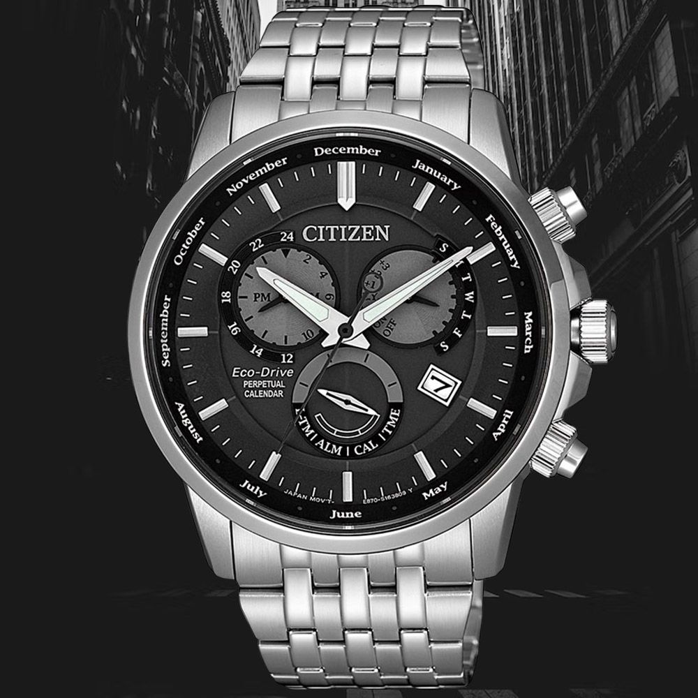 CITIZEN 星辰 GENTS 光動能都會時尚三眼腕錶 禮物推薦 送禮首選 BL8150-86H