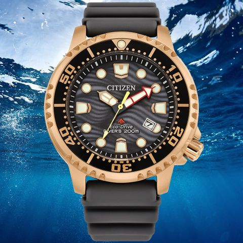CITIZEN星辰 PROMASTER系列 光動能 夏日波浪潛水腕錶 44mm/BN0163-00H