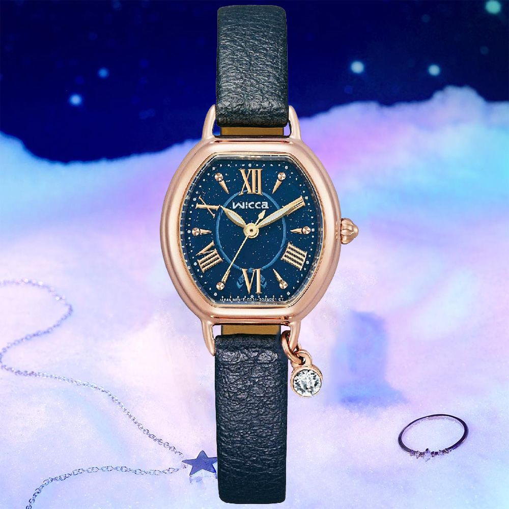 CITIZEN WICCA 公主系列 太陽能 酒桶型水晶腕錶 禮物 推薦 KP2-566-70